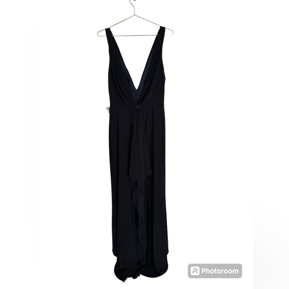 Mac Duggal Sleeveless V Neck Jersey Gown size 8 in Midnight. New with tag - Picture 5 of 9